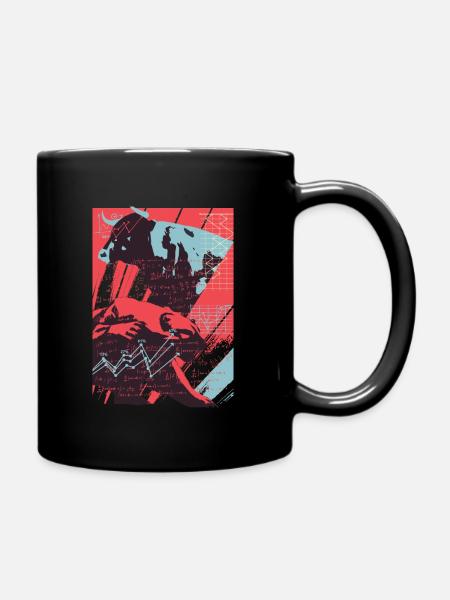 Bulle und Bär - Aktien Börse Investieren - Tasse einfarbig - Schwarz