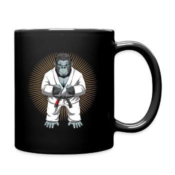 Gorilla im BJJ Gi - Jiu Jitsu - Tasse einfarbig - Schwarz - Rechts
