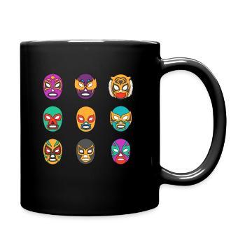 Mexican wrestler Lucha Libre masks - Full Colour Mug - black - Right