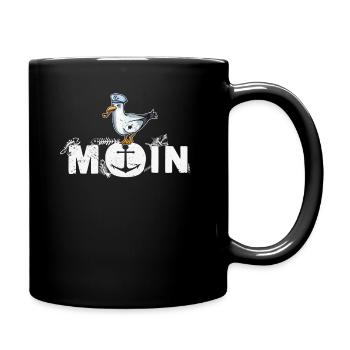 Moin Fischköppe Norddeutschland Küste Nordsee - Tasse einfarbig - Schwarz - Rechts