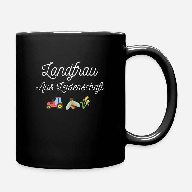 Landfrau aus Leidenschaft Geschenk - Tasse einfarbig - Schwarz
