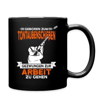 Tontaubenschießen Tontauben Wurfscheibenschießen - Tasse einfarbig - Schwarz - Rechts