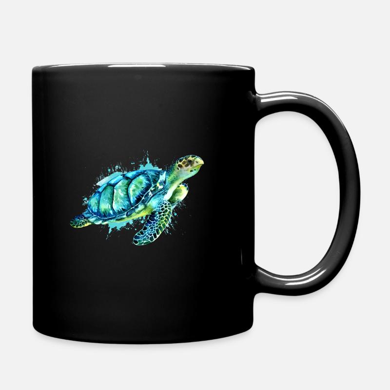 Meeresschildkröte - Tasse einfarbig - Schwarz