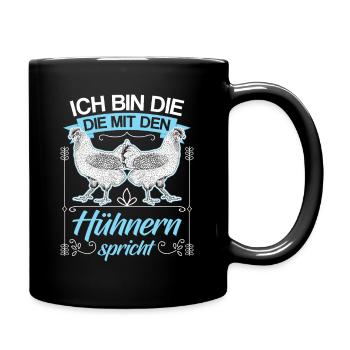 Huhn Hühner Flüsterin Geflügel Spruch Geschenk - Tasse einfarbig - Schwarz - Rechts