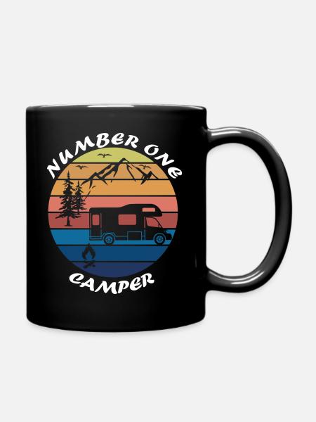 Camping Hobby Camping Motorhome Caravan Gift - Full Colour Mug - black