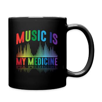 Music is my medicine DJ music producer musician - Full Colour Mug - black - Right