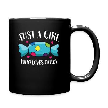 Just a Girl Who Loves Candy Funny Girl That Loves - Full Colour Mug - black - Right
