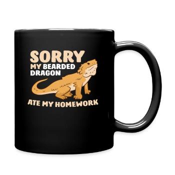 Mein Gecko Hat Meine Hausaufgaben Gegessen - Tasse einfarbig - Schwarz - Rechts