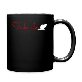 Heartbeat Bever T Shirt - Tasse einfarbig - Schwarz - Rechts