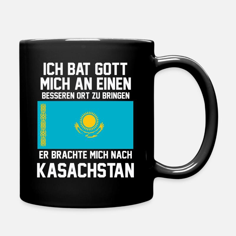 Kasachstan Kasachische Flagge Sommer Urlaub - Tasse einfarbig - Schwarz