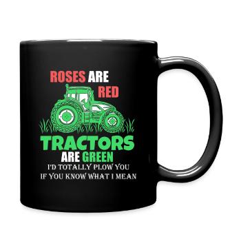 Traktor Trekker Bauer Landwirt - Tasse einfarbig - Schwarz - Rechts