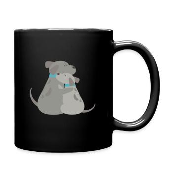 Dog hug - Full Colour Mug - black - Right