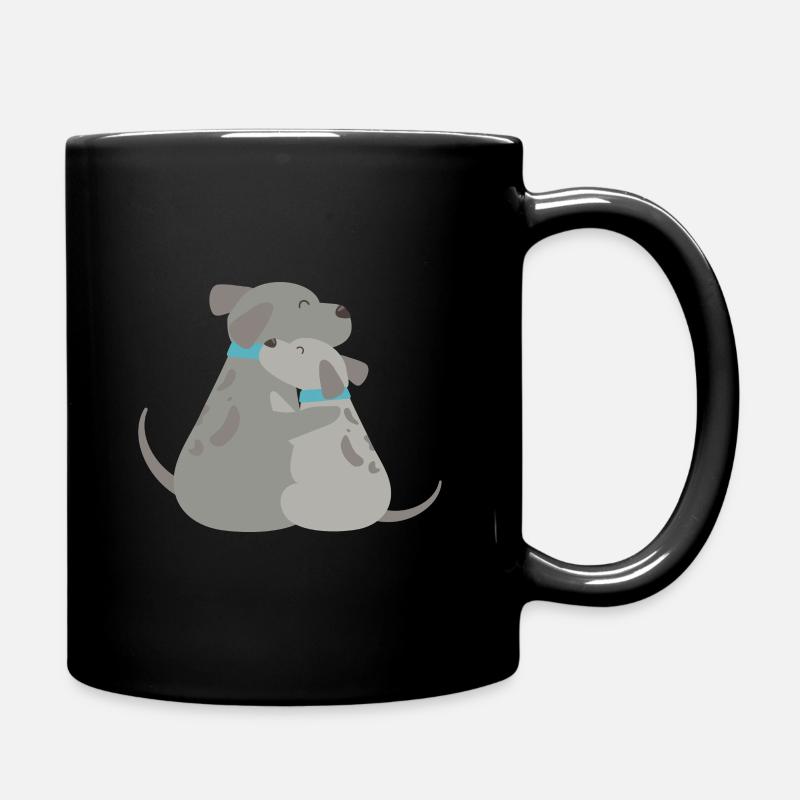 Hunde Umarmung - Tasse einfarbig - Schwarz