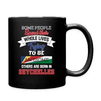 Né aux Seychelles - Mug uni - noir - Droite