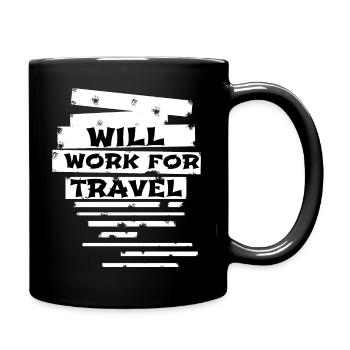 travel - will work for travel - Full Colour Mug - black - Right
