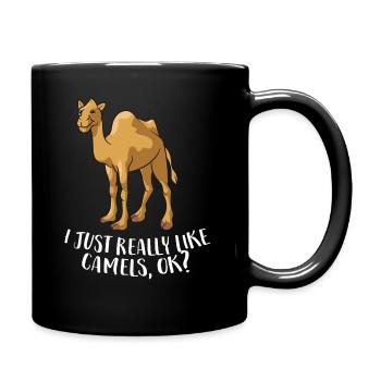 Lustige Kamele Ich mag Kamele einfach wirklich - Tasse einfarbig - Schwarz - Rechts