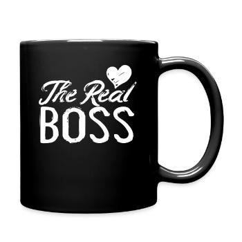 Le partenaire du vrai boss pour les amoureux Saint Valentin - Mug uni - noir - Droite