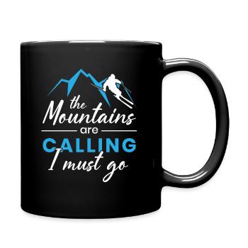 Lustig Ski Skier Berge Skifahren Geschenk - Tasse einfarbig - Schwarz - Rechts