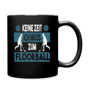 Floorball Unihockey Hockey Salibandy Innebandy - Tasse einfarbig - Schwarz - Rechts