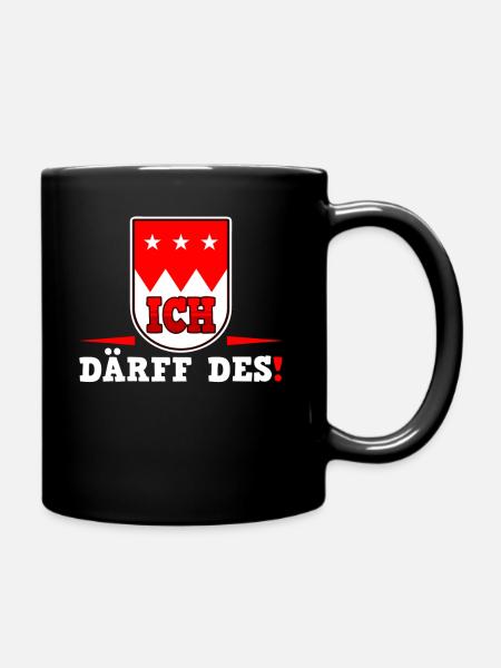 Franconian "I must" Franconia Bavaria saying! - Full Colour Mug - black