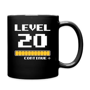 20. Geburtstag - Level 20 - 20 Jahre lustiges Gesc - Tasse einfarbig - Schwarz - Rechts