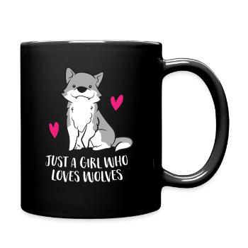 Juste une fille qui aime les loups - Mug uni - noir - Droite