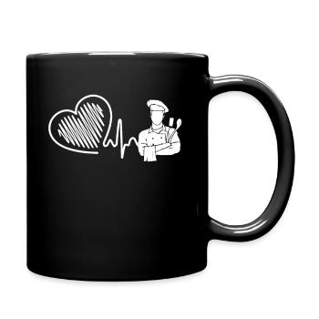 Battement de coeur - Mug uni - noir - Droite