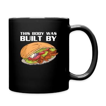 This body was built by Döner - Tasse einfarbig - Schwarz - Rechts