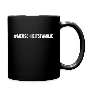 Menschheitsfamilie Friedensbewegung Peace - Tasse einfarbig - Schwarz - Rechts