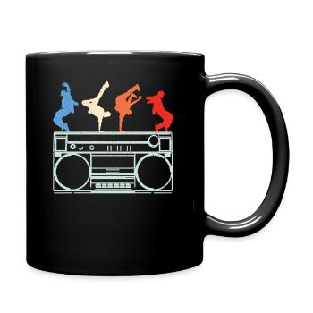 Boombox-Breakdance-Bboy-Hip-Hop-Tanz - Tasse einfarbig - Schwarz - Rechts