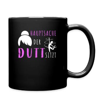 RSG Rhythmische Sportgymnastik Spruch Dutt - Tasse einfarbig - Schwarz - Rechts