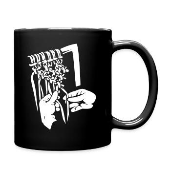 Makramee Knüpftechnik - Tasse einfarbig - Schwarz - Rechts