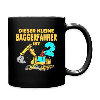 Bagger Geburtstag 2 Zwei Jahre - Tasse einfarbig - Schwarz - Rechts