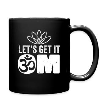 Lets get it om don't hate mediate namaste - Full Colour Mug - black - Right