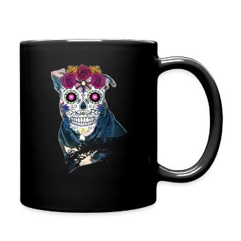 Crâne en sucre de Pitbull - Halloween - Mug uni - noir - Droite