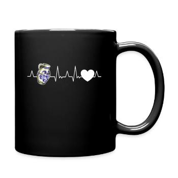 Bembel Herzschlag Apfelwein Ãppelwoi Äppler Gesche - Tasse einfarbig - Schwarz - Rechts