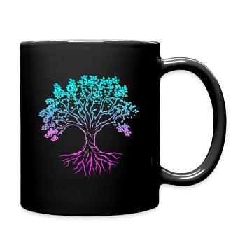 Tree of life dog yoga dont hate mediate namaste - Full Colour Mug - black - Right