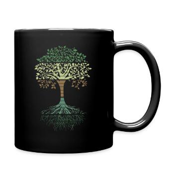 Tree of life dog yoga dont hate mediate namaste - Full Colour Mug - black - Right