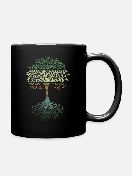 Tree of life Dog yoga dont hate mediate namaste - Tasse einfarbig - Schwarz