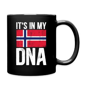 Norwegen Flagge - Its in my DNA - Tasse einfarbig - Schwarz - Rechts