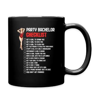Bachelor Party Checklist - Tasse einfarbig - Schwarz - Rechts