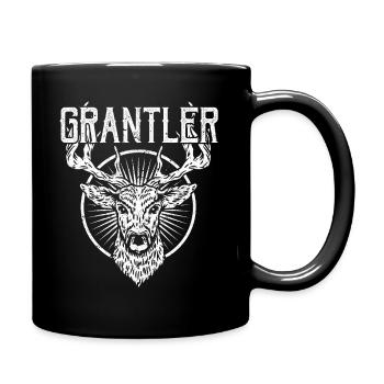 Grantler Bayern Hirsch - Trachten - Tasse einfarbig - Schwarz - Rechts