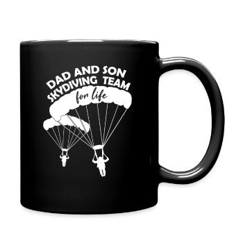 Dad And Son Skydiving Team For Life - Tasse einfarbig - Schwarz - Rechts