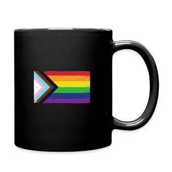 LGBTQ Black Pride grunge flag Regenbogen Flagge - Tasse einfarbig - Schwarz - Rechts