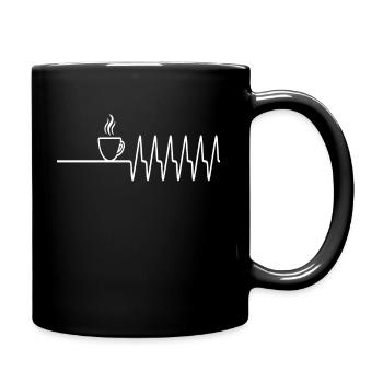 Kaffee Espresso EKG Morgen Wiederbelebung - Tasse einfarbig - Schwarz - Rechts