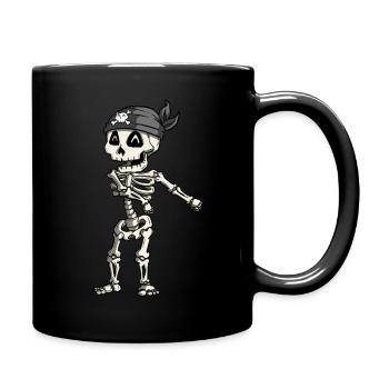 Einfaches Halloween-Kostüm Skelettpirat Floss Tanz - Tasse einfarbig - Schwarz - Rechts