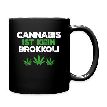Cannabis Kein Brokkoli Lustig Weed Gras Marijuana - Tasse einfarbig - Schwarz - Rechts