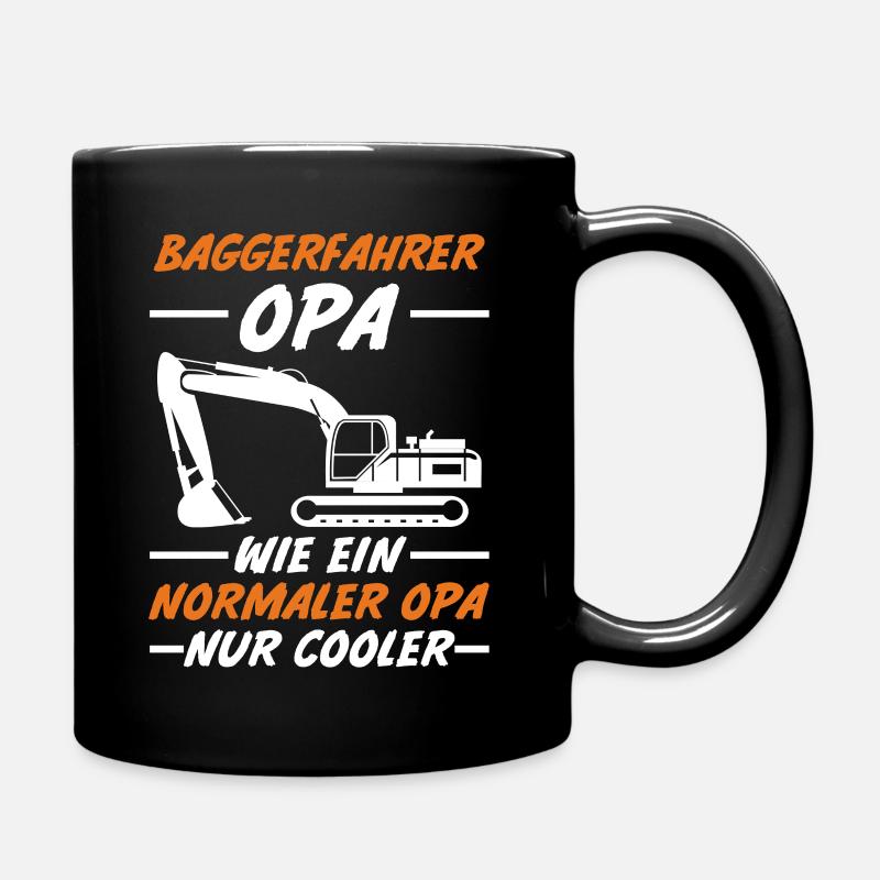 Bagger Opa Tiefbauer Großvater Baggerfahrer - Tasse einfarbig - Schwarz