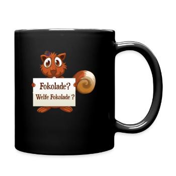 Fokolade Welfe Schokoladen Liebhaber Pralinen - Tasse einfarbig - Schwarz - Rechts