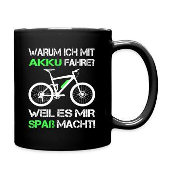 MTB Mit Akku Fahre Pro E-Mountainbike Bike E-MTB - Tasse einfarbig - Schwarz - Rechts